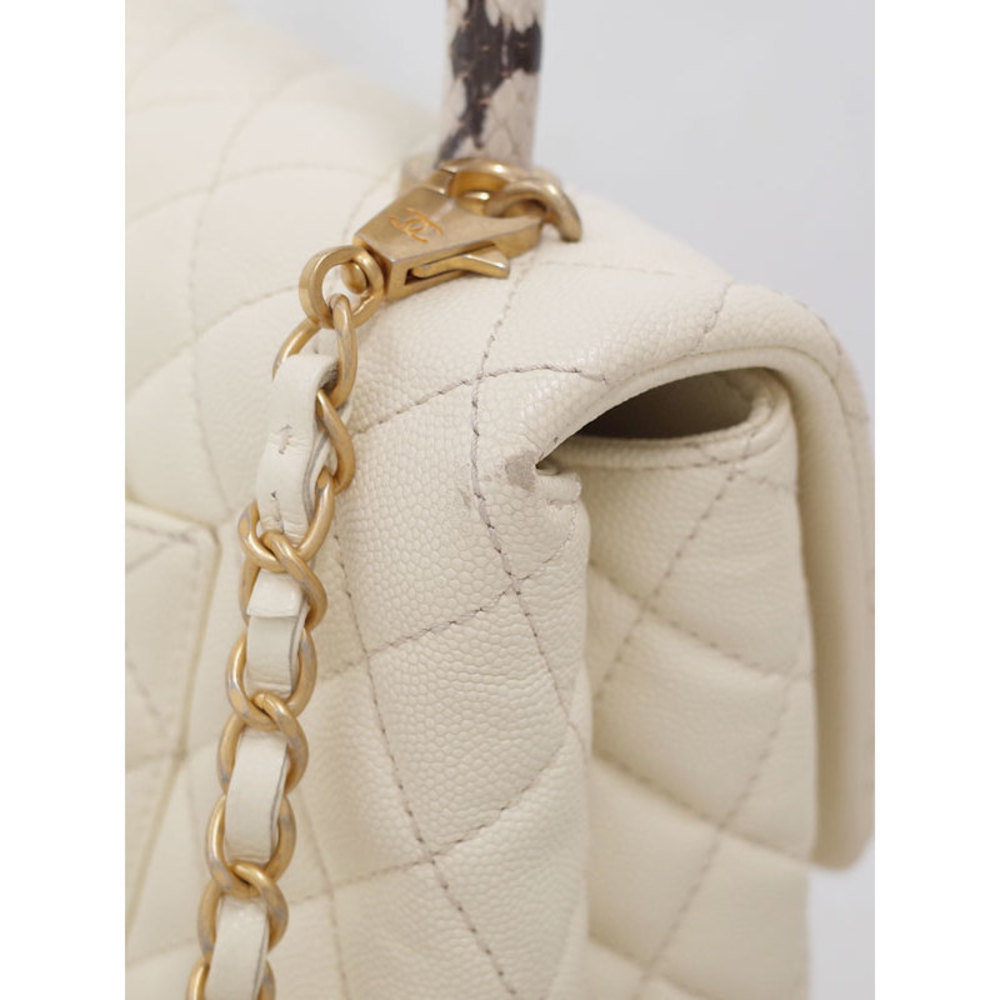 Chanel Chain Python Shoulder Bag Handle Matelasse - Picture 5 of 9